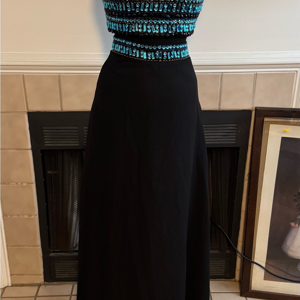 Multi Colored 2 Piece Hand Beaded Gown
